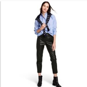 NILI LOTAN X TARGET Minimalist Striped Long Sleeve Button-down Shirt Blue 1X